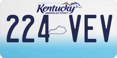 KY license plate 224VEV