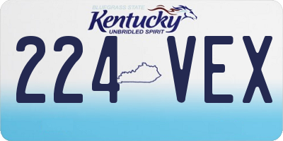 KY license plate 224VEX