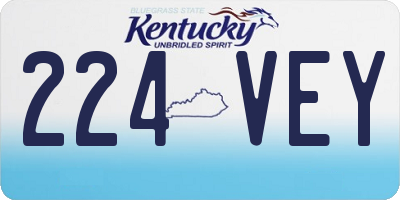 KY license plate 224VEY