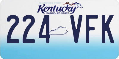 KY license plate 224VFK