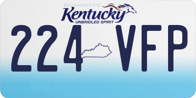 KY license plate 224VFP