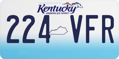 KY license plate 224VFR