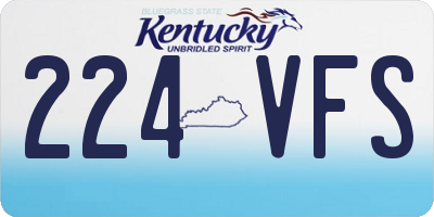KY license plate 224VFS