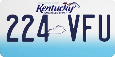 KY license plate 224VFU