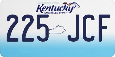 KY license plate 225JCF