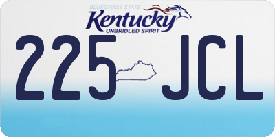 KY license plate 225JCL