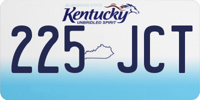 KY license plate 225JCT