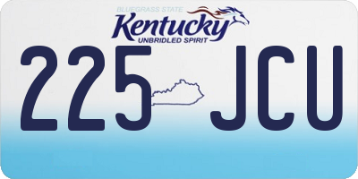 KY license plate 225JCU