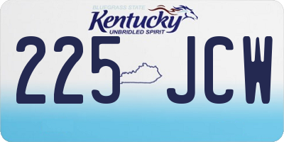 KY license plate 225JCW