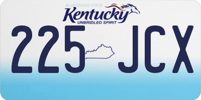 KY license plate 225JCX