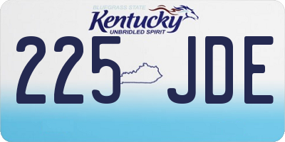 KY license plate 225JDE