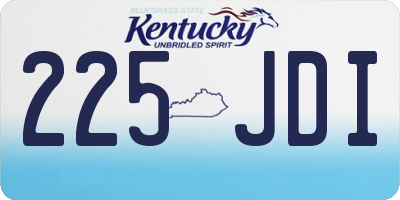 KY license plate 225JDI