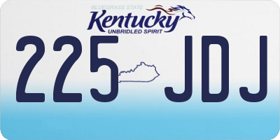 KY license plate 225JDJ