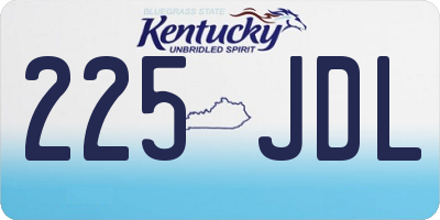 KY license plate 225JDL