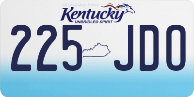 KY license plate 225JDO