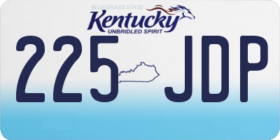 KY license plate 225JDP