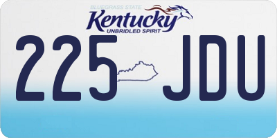 KY license plate 225JDU