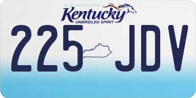 KY license plate 225JDV