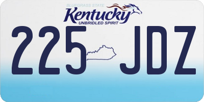 KY license plate 225JDZ