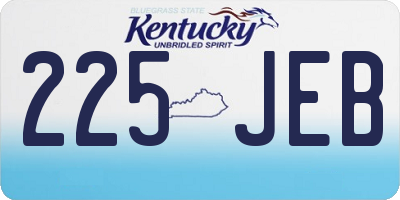 KY license plate 225JEB