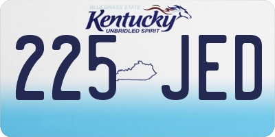 KY license plate 225JED