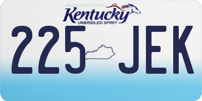 KY license plate 225JEK