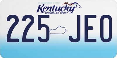 KY license plate 225JEO