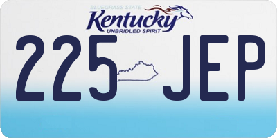 KY license plate 225JEP