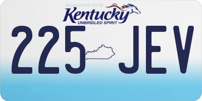 KY license plate 225JEV