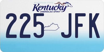 KY license plate 225JFK
