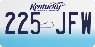 KY license plate 225JFW