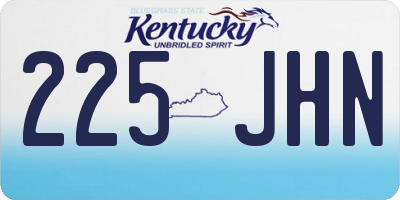 KY license plate 225JHN