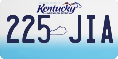 KY license plate 225JIA