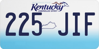 KY license plate 225JIF