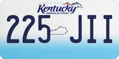 KY license plate 225JII