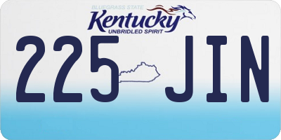 KY license plate 225JIN
