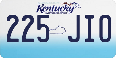 KY license plate 225JIO