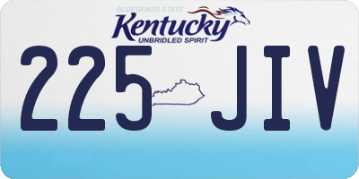 KY license plate 225JIV