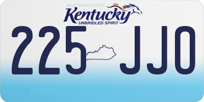 KY license plate 225JJO