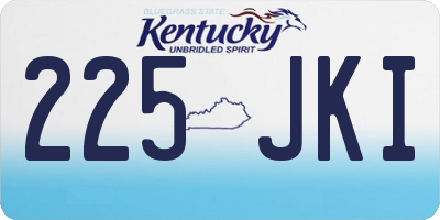 KY license plate 225JKI