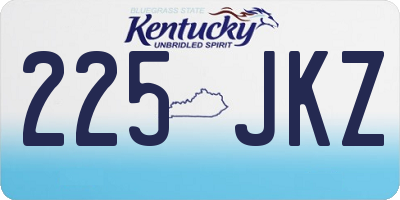 KY license plate 225JKZ