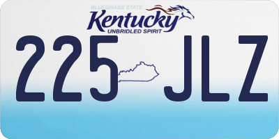 KY license plate 225JLZ