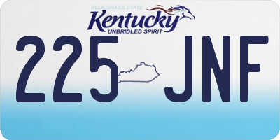 KY license plate 225JNF