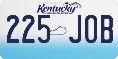 KY license plate 225JOB