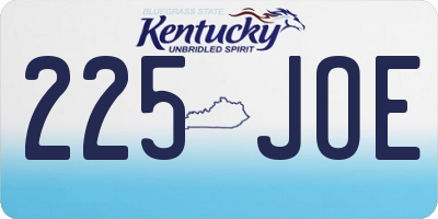 KY license plate 225JOE