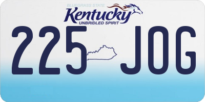 KY license plate 225JOG