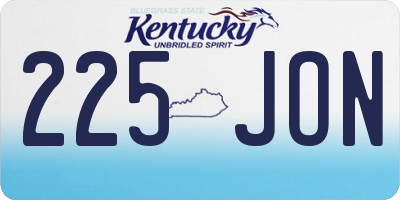KY license plate 225JON