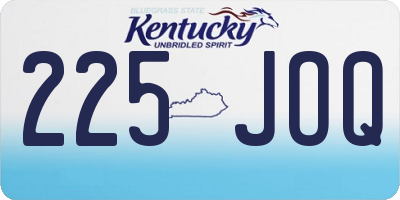 KY license plate 225JOQ