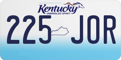 KY license plate 225JOR