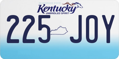 KY license plate 225JOY